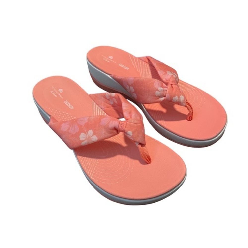 Clarks Cloudsteppers Coral Floral Sandals Size 8